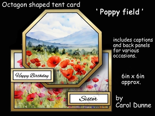 Octagon tent Poppy field