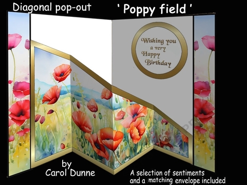 Diagonal pop-out Poppy Field