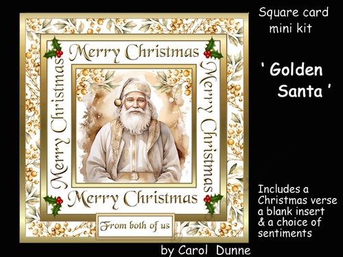 Golden Santa square card