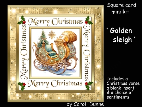 Golden Sleigh square card