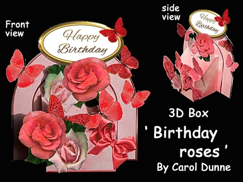 3D Box Birthday Roses