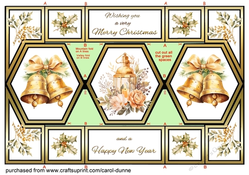Hexagon shutter Golden Christmas
