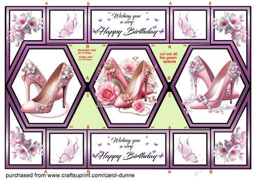 Hexagon trifold Pink shoes