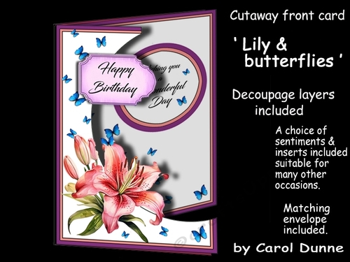 Cutaway Lily & Butterflies