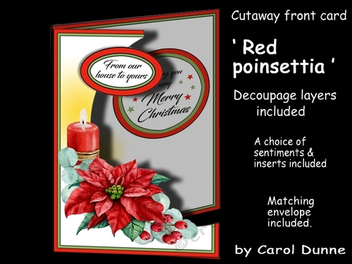Cutaway Red poinsettia