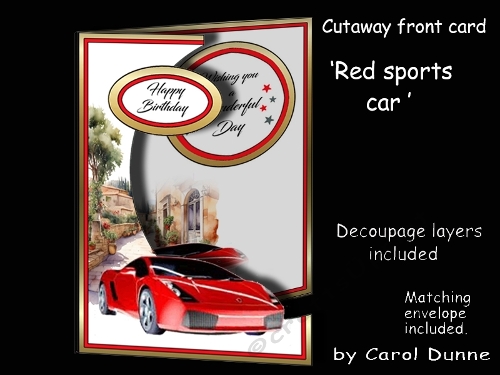 Cutaway Red sports car