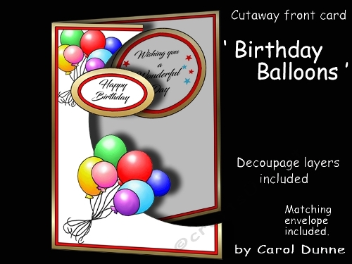 Cutaway Birthday Balloons