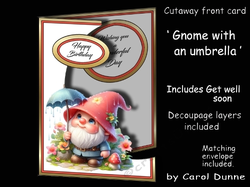 Cutaway Gnome with umbrella
