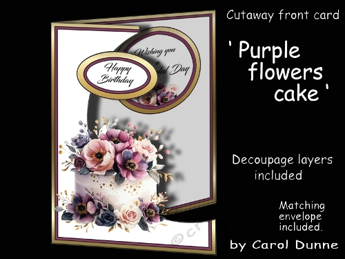 Cutaway Purple flower cake