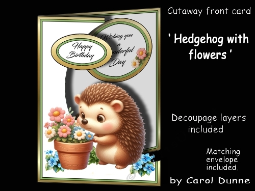 Cutaway Hedgehog with flowers