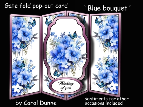 Gatefold pop-out Blue bouquet
