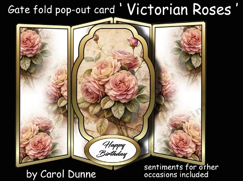 Gatefold pop-out Victorian Roses
