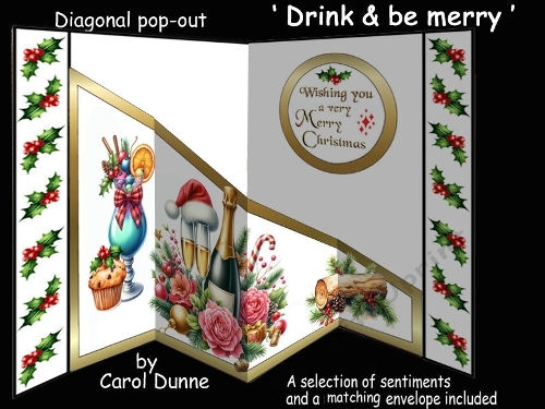 Diagonal pop-out Drink & be merry