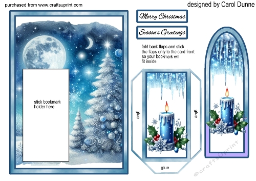 Bookmark card Christmas candle