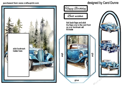 Bookmark Card Vintage car
