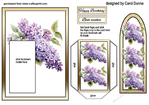 Bookmark card Pretty Lilacs