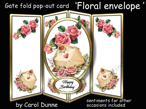 Gatefold pop-out Floral envelope