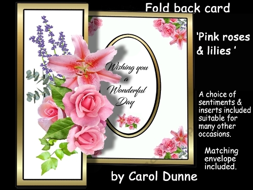 Fold Back pink roses & lily
