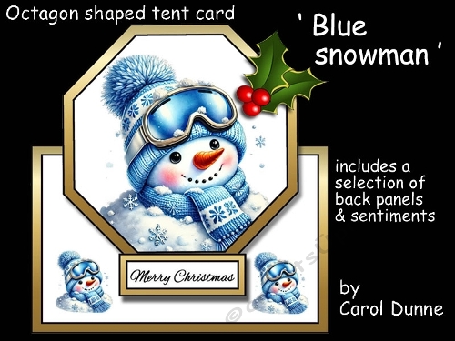 Octagon tent Blue snowman