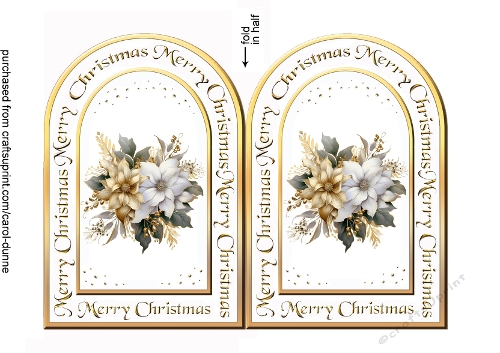 Arch card White Poinsettias