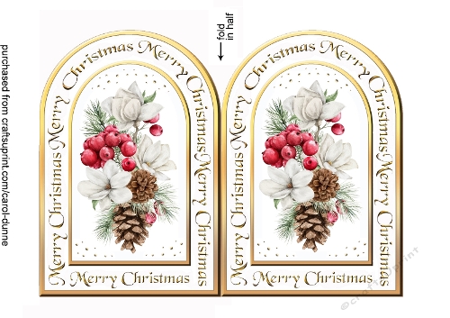 Arch card Berries & cones