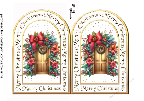 Arch card Christmas door