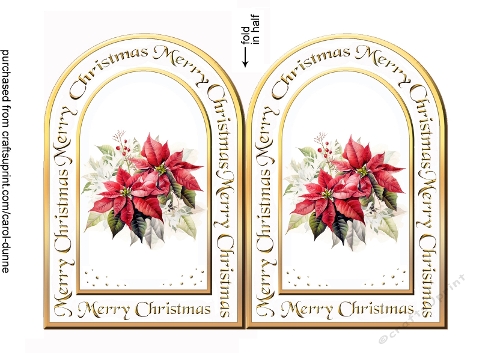Arch card Red poinsettias