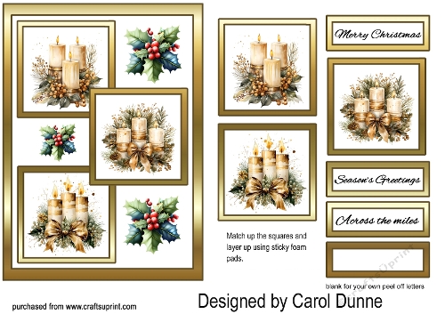 Three squares Gold candles