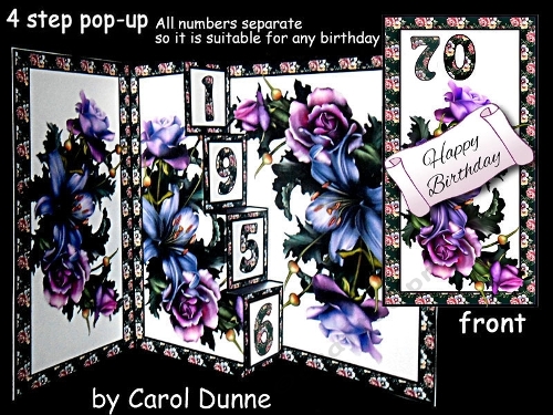 Birthday numbers 4 step pop-out