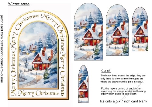 Arch shaped Christmas scene