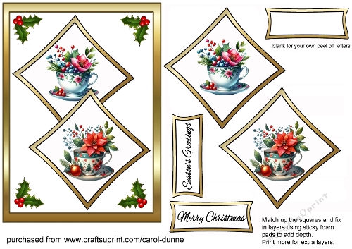 Two Squares Poinsettia cups