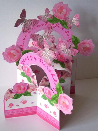 Pink Roses and Butterflies Cascade Kit