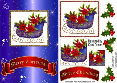 Sleigh with Poinsettias Pyramid