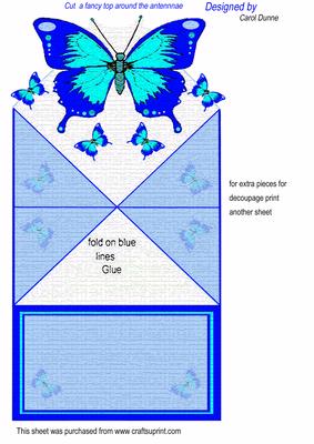 Blue Butterfly Diamond Top