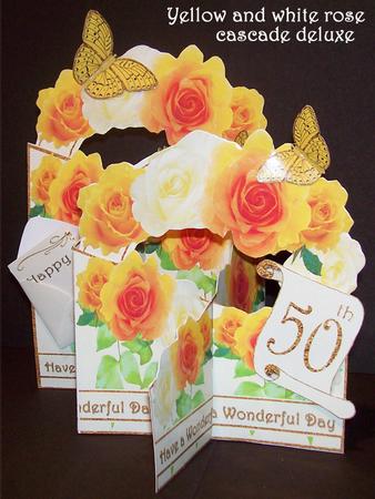 Yellow and White Roses Cascade Deluxe