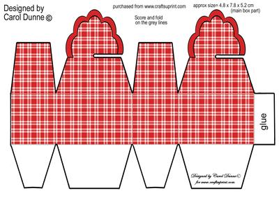 Tartan Gift Box with Scallop Top(red)