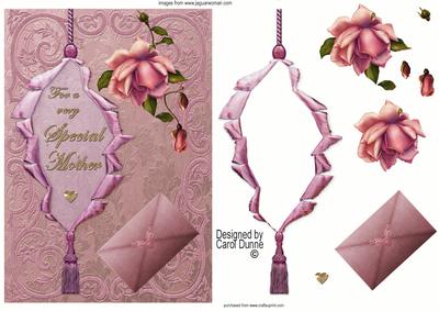 Pink Peel Back with Roses and Tassel