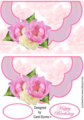 Pink Roses with Scallop Edge