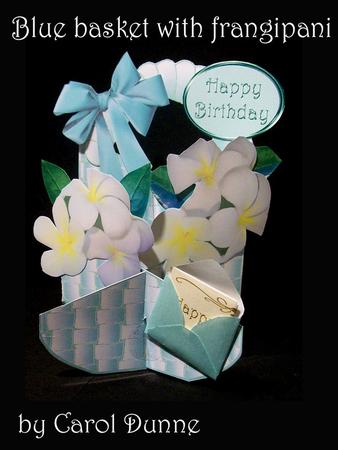 Blue Basket with Frangipanis Cascade Deluxe