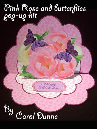 Pink Roses and Butterflies Pop-up Kit
