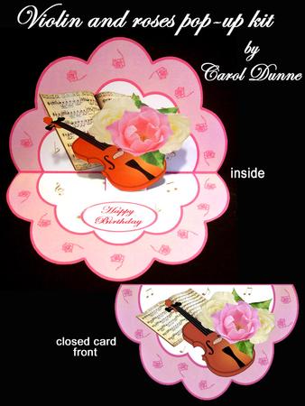 Violin with Roses Pop-up Kit
