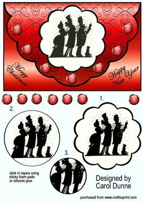 Christmas Carol Singers Scallop Edge (red)
