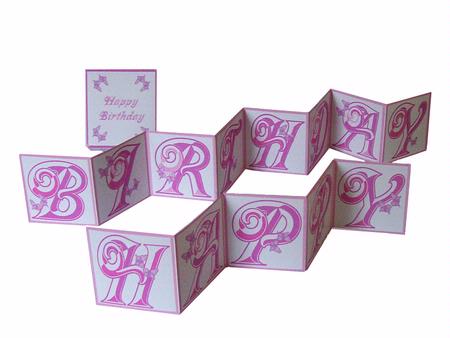 Pink Birthday Concertina Card