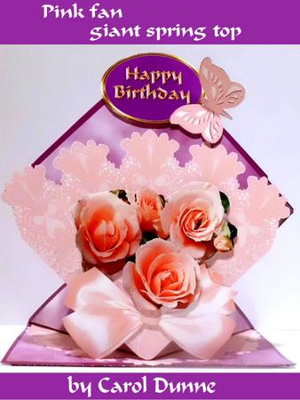Pink Fan with Roses and Butterfly Spring Top