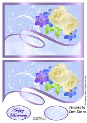 Pale Blue and Lilac Swirl Quick Card