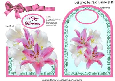 Cutaway Pink& White Lilies