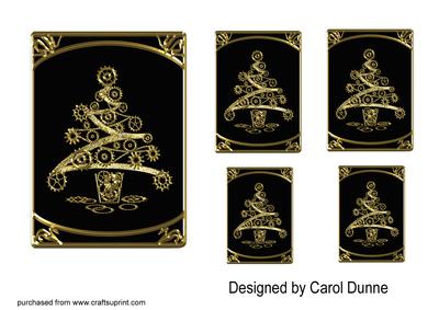 Christmas Steampunk Cog Trees