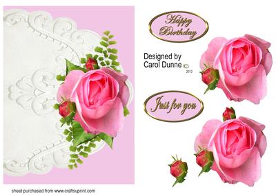 Pink Roses on Cream Lace