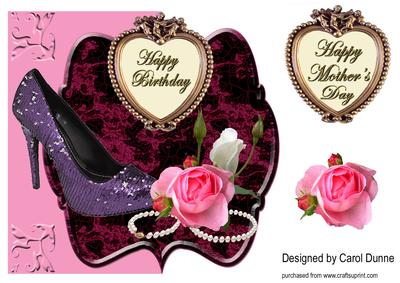 Purple Shoe with Roses