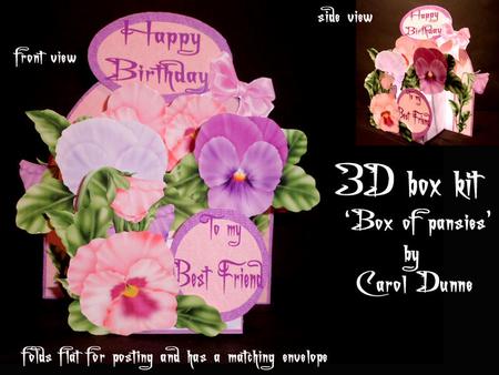 3D Box 'box of Pansies'